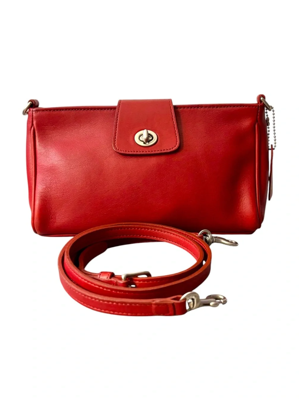 Vintage Coach Red Leather Legacy Demi Flap Crossbody Bag 9154 - Made in USA